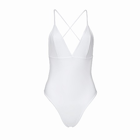 COSTUME DE BAIE SEXY - Costum De Baie Decoltat Alb Lycra - Casey