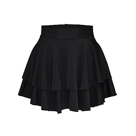 FUSTE DAMA - Fusta Dama Scurta Cu Volane Neagra Lycra - Cora