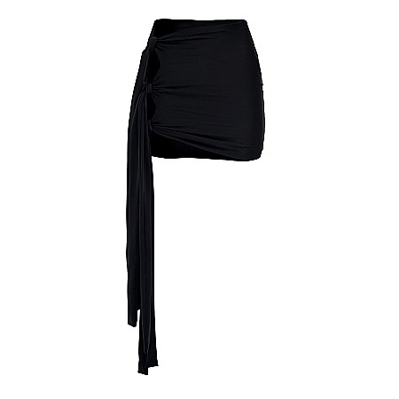 FUSTE DAMA - Fusta Dama Scurta Cu Noduri Neagra Lycra - Kami