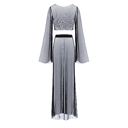 SETURI DAMA - Set De Plaja Cu Fusta Si Top Negru Lycra - Marina