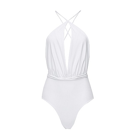 COSTUME DE BAIE SEXY - Costum De Baie Decoltat Versatil Alb Lycra - Amanza