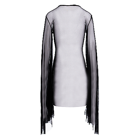 REDUCERI - STOC Rochie Dama Scurta De Plaja Transparenta Neagra Lycra - First