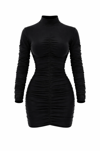 Rochie Dama Scurta Pe Gat Neagra Lycra – Thierry