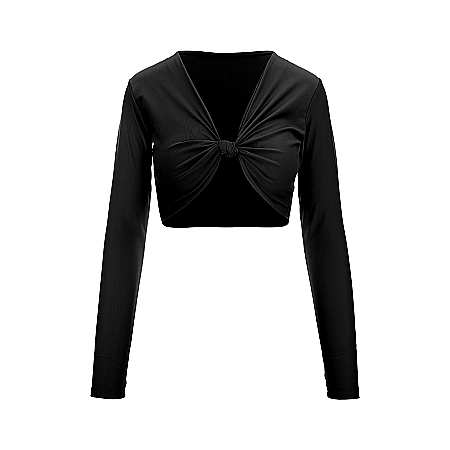 REDUCERI - STOC Top Dama Cu Maneca Lunga Negru Lycra - Amber