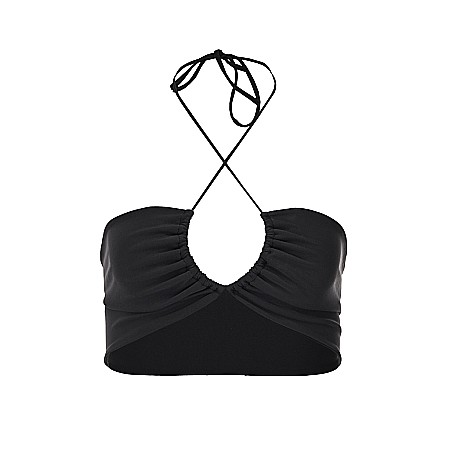 COSTUME DE BAIE SEXY - Top Dama Sexy Versatil Fara Maneci Negru Lycra - Lina