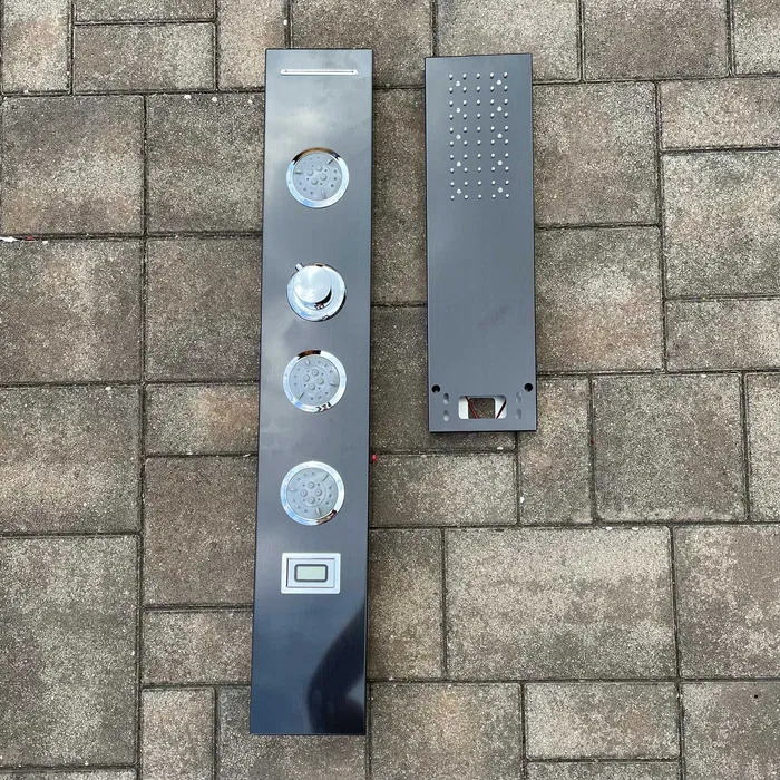 Panou de duș ROVOGO negru fără baterie, cu 2 tipuri de jeturi [2]