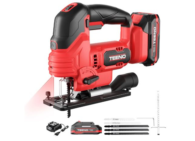 TEENO Fierăstrău Alternativ cu Acumulator – Compatibil Makita 20V [1]