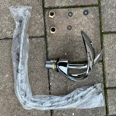 Baterie baie tip Waterfall – Monocomandă, Crom, Montaj pe lavoar [1]