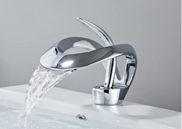 SANITARE ȘI INTERIOR - Baterie baie tip Waterfall – Monocomandă, Crom, Montaj pe lavoar