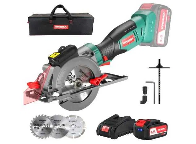 ARTICOLE BRICOLAJ - Fierăstrău circular HYCHIKA 18V fara acumulator, 3 lame, ghidaj laser