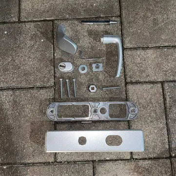 Set mânere ușă intrare Abus – Mobil/Fix cu șild – 92/118 mm [1]