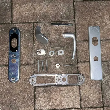 Set mânere ușă intrare Abus – Mobil/Fix cu șild – 92/118 mm [2]