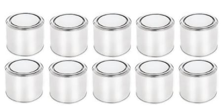 ARTICOLE BRICOLAJ - Vând set de 10 recipiente rotunde din tablă BenBow, 500 ml