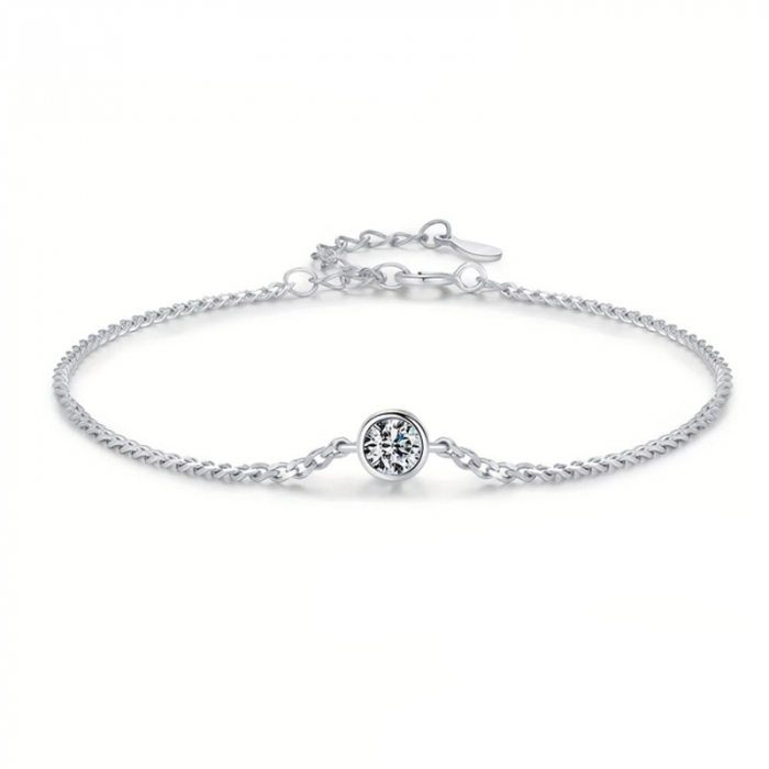Bratara din argint cu diamant moissanit [1]