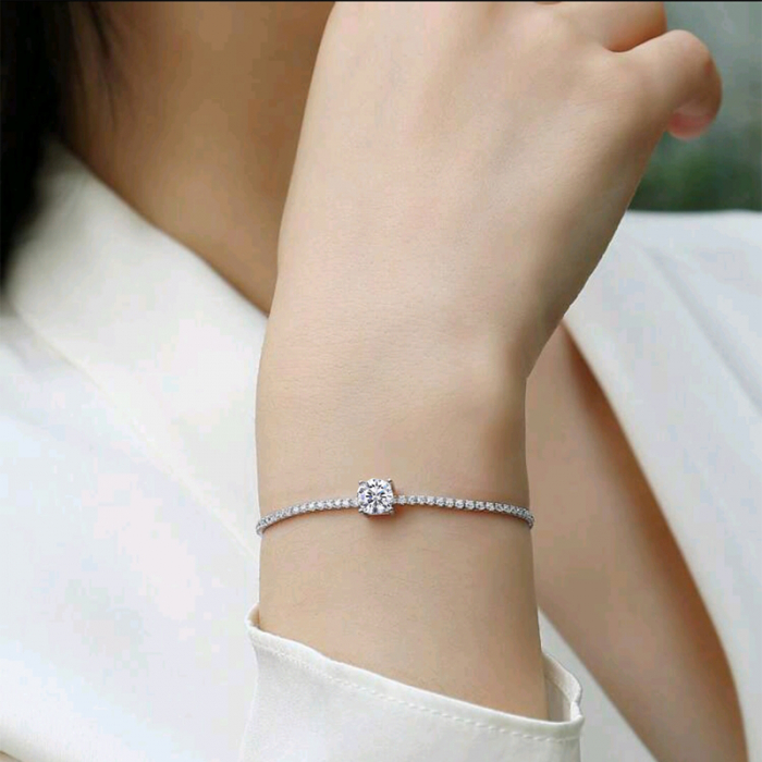 Bratara tennis din argint cu diamante moissanite [2]