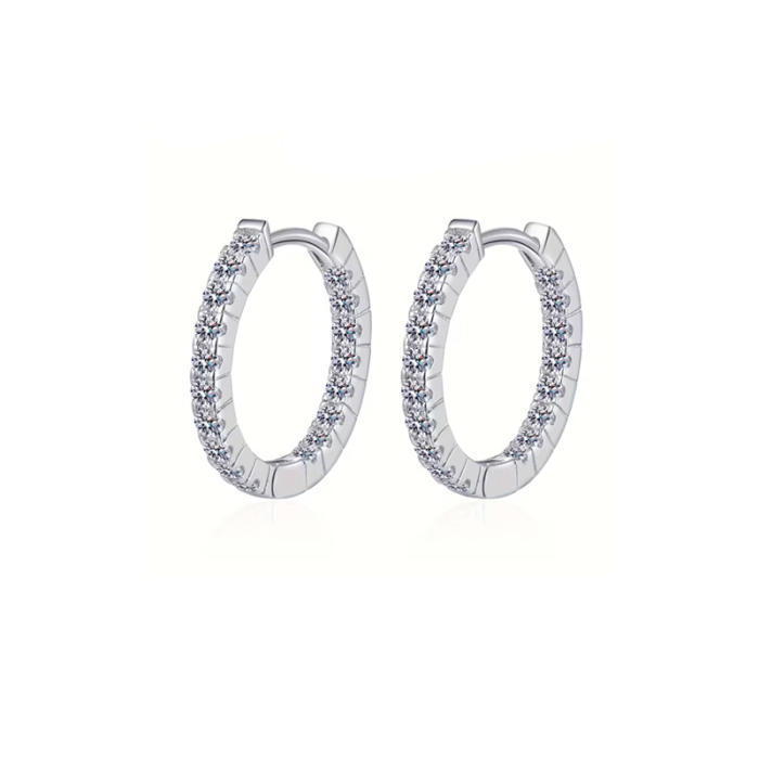 cercei cerc din argint cu diamante moissanite [1]