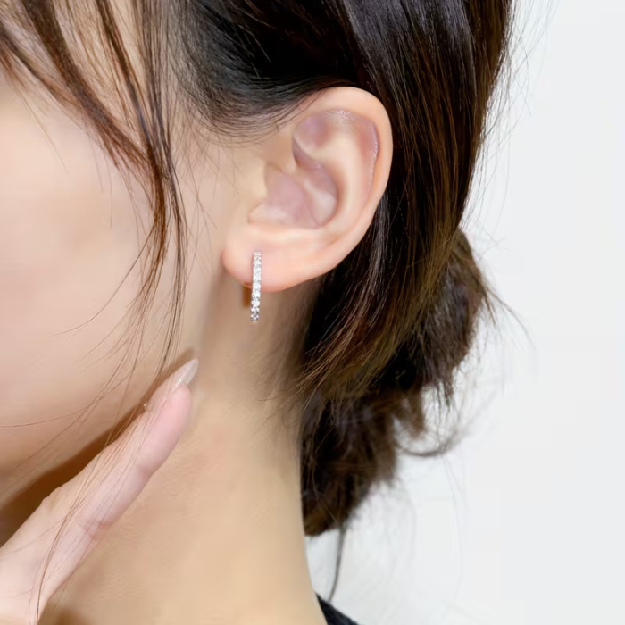 cercei cerc din argint cu diamante moissanite [2]