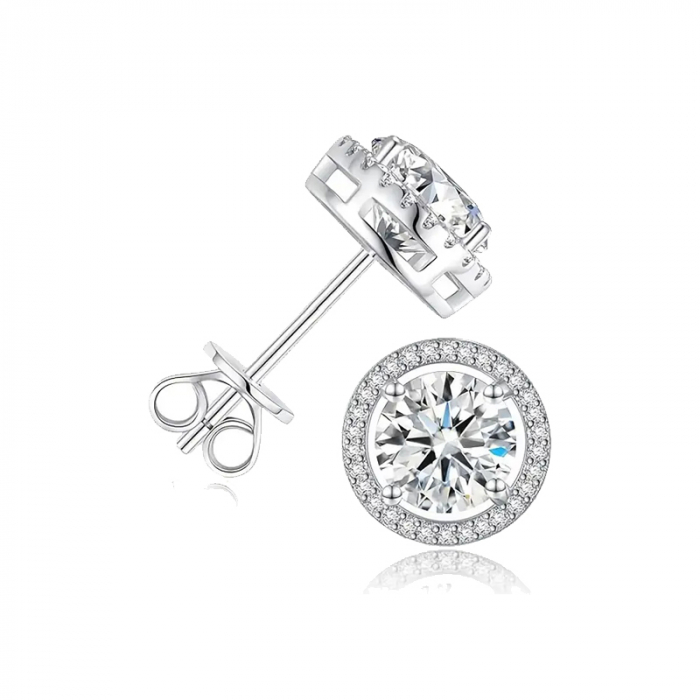 Cercei Classic Circle din argint cu diamante moissanite [2]