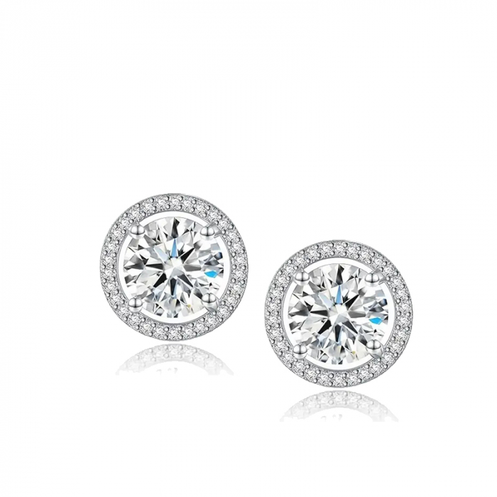Cercei Classic Circle din argint cu diamante moissanite [1]
