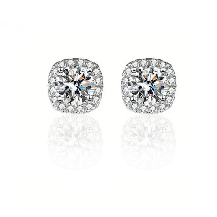Cercei cu diamante moissanite Classic Square [1]