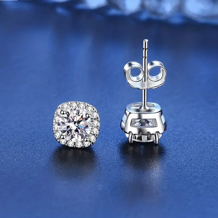 Cercei cu diamante moissanite Classic Square [2]