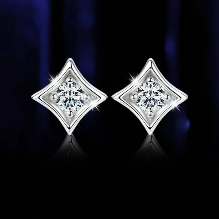 Cercei Argint cu diamant Moissanite 0.5 c [2]