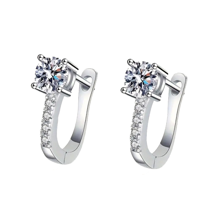 Cercei din argint cu diamant moissanit -cadou ideal [1]