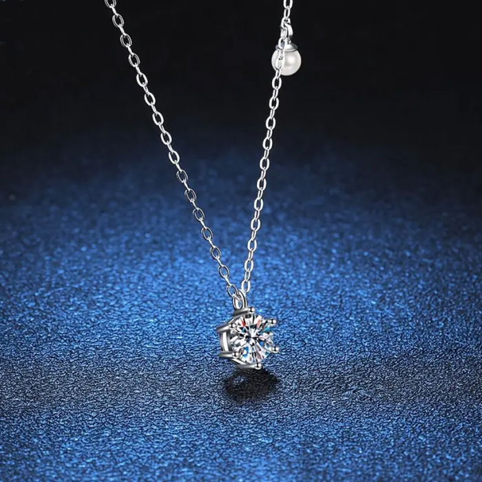 Colier din argint cu diamant moissanit [2]