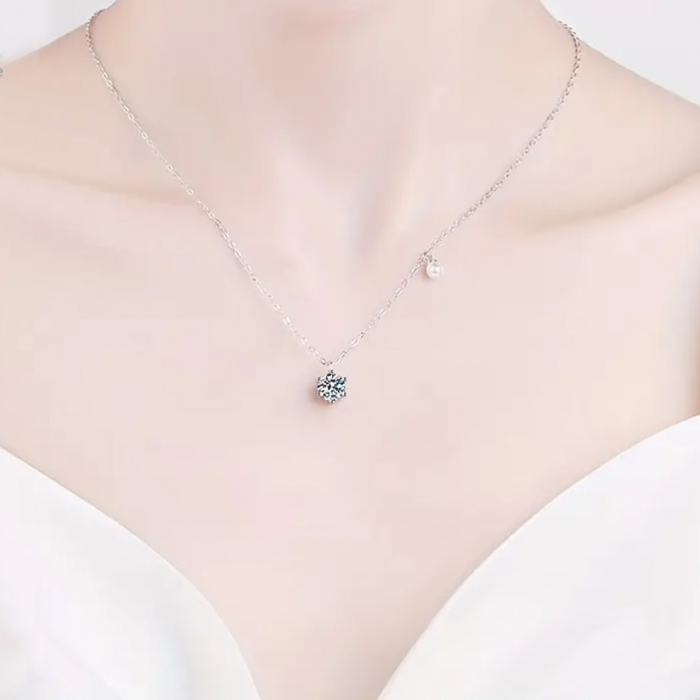 Colier din argint cu diamant moissanit [3]