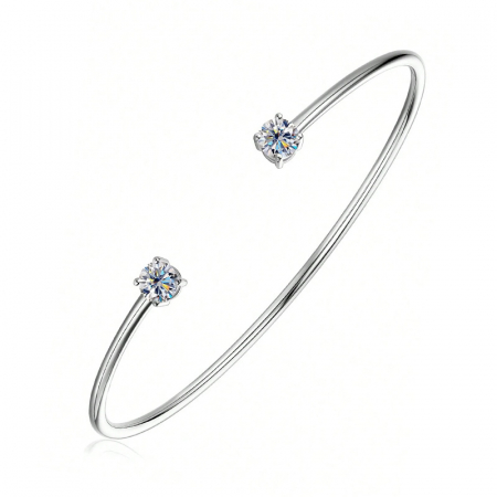 Bijuterii - Bratara Bangle din Argint cu Diamante Moissanite 0.5 ct – Eleganta Atemporala