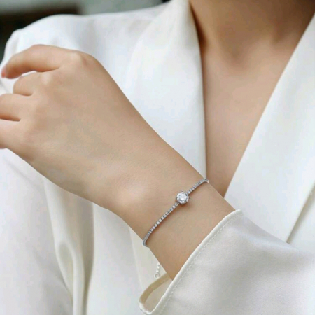 Bratara tennis din argint cu diamante moissanite [2]