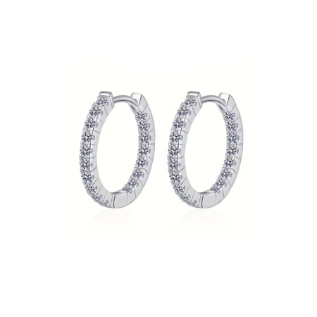 Bijuterii - cercei cerc din argint cu diamante moissanite