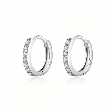 Bijuterii - Cercei cerc din argint cu diamante moissanite