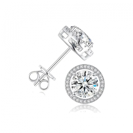 Cercei Classic Circle din argint cu diamante moissanite [1]