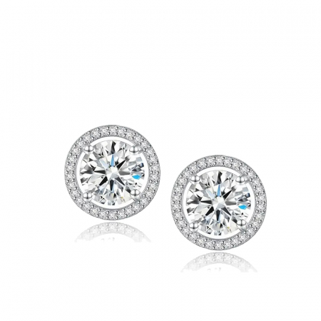 Bijuterii - Cercei Classic Circle din argint cu diamante moissanite