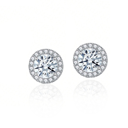 Cercei - Cercei Classic Circle din argint cu diamante moissanite