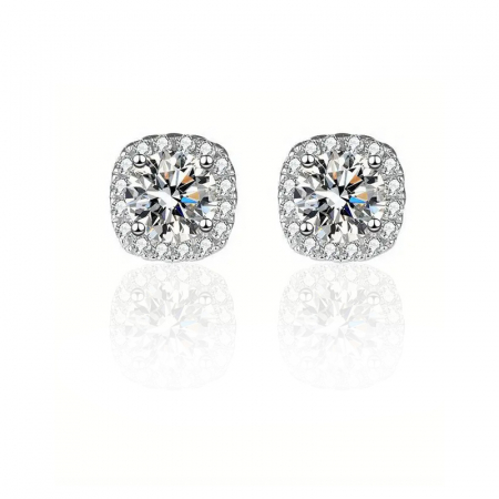 Bijuterii - Cercei cu diamante moissanite Classic Square