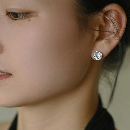 Cercei cu diamante moissanite Classic Square [1]