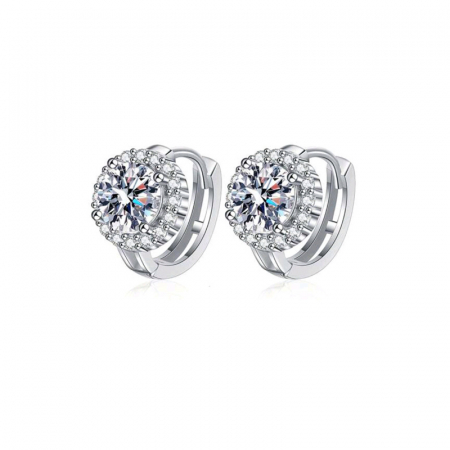 Bijuterii - Cercei Ina din argint cu diamante Moissanite