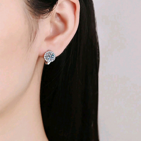 Cercei Ina din argint cu diamante Moissanite [1]