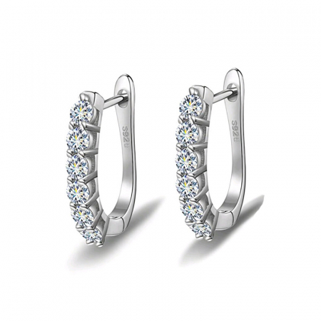 Bijuterii - Cercei cerc din argint cu diamante moissanite