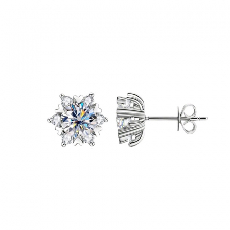 Cercei floare cu diamante moissanite [1]