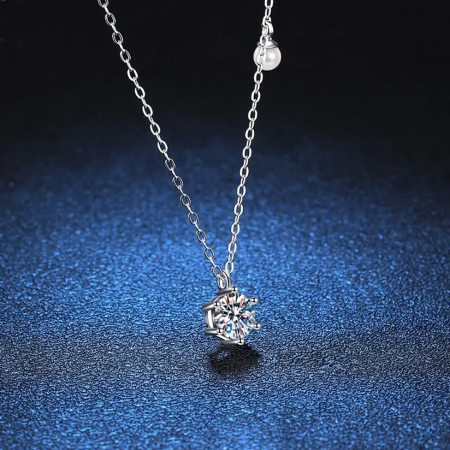 Colier din argint cu diamant moissanit [1]