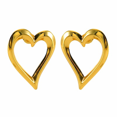 Cercei placați cu aur 18K - cercei-heart-inima-placati-aur-18k-otel-inoxidabil-waterproof-stud-nobelini