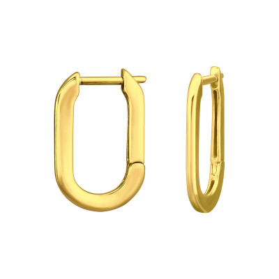 Cercei Argint 925 placați cu Aur 24K - cercei-huggies-argint-925-placat-cu-aur-nobelini