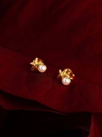 cercei-oceanpearl-stea-de-mare-aurii-placat-cu-aur-argint-925-perla-nobelini [2]
