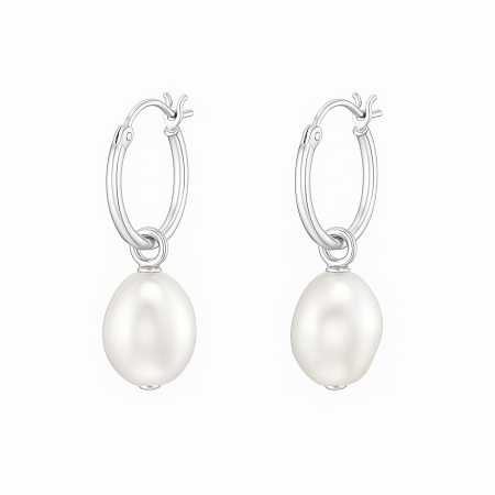 Cercei - cercei-pearl-hoop-argint-925-perla-decorativa-clasic-elegant-nobelini