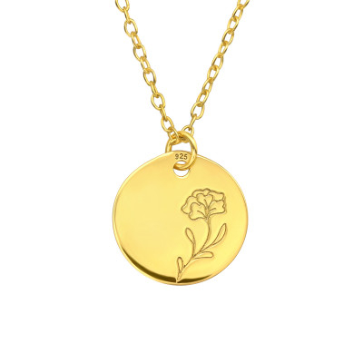 Coliere Argint 925 placate cu Aur 24K - colier-flora-argint-925-placat-cu-aur-nobelini