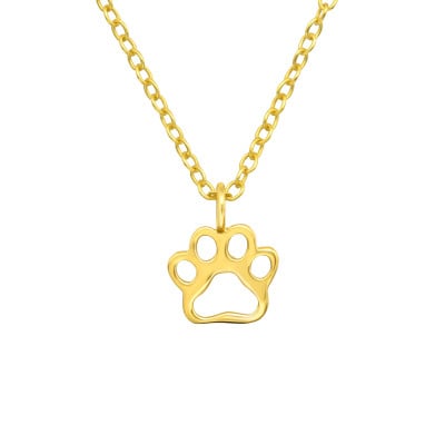 Coliere Argint 925 placate cu Aur 24K - colier-labuta-catel-argint-925-placat-cu-aur-simbol-afectiune