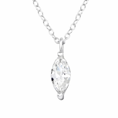 Coliere Argint 925 - colier-piatra-zirconiu-marquise-argint-925-nobelini